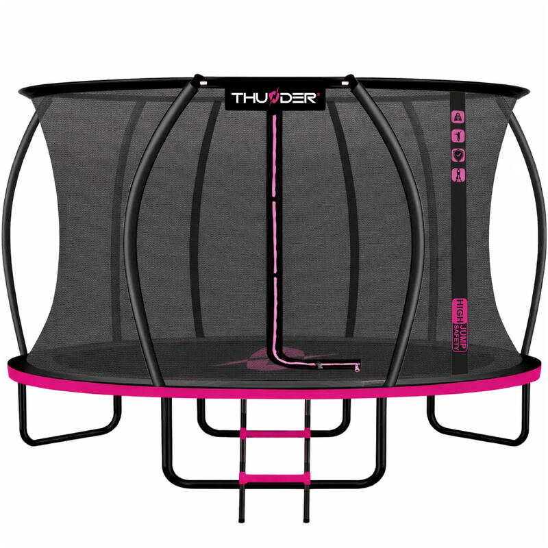 Zahradní trampolína pro děti se sítí THUNDER INSIDE ULTRA 12FT 366 cm RŮŽOVÁ