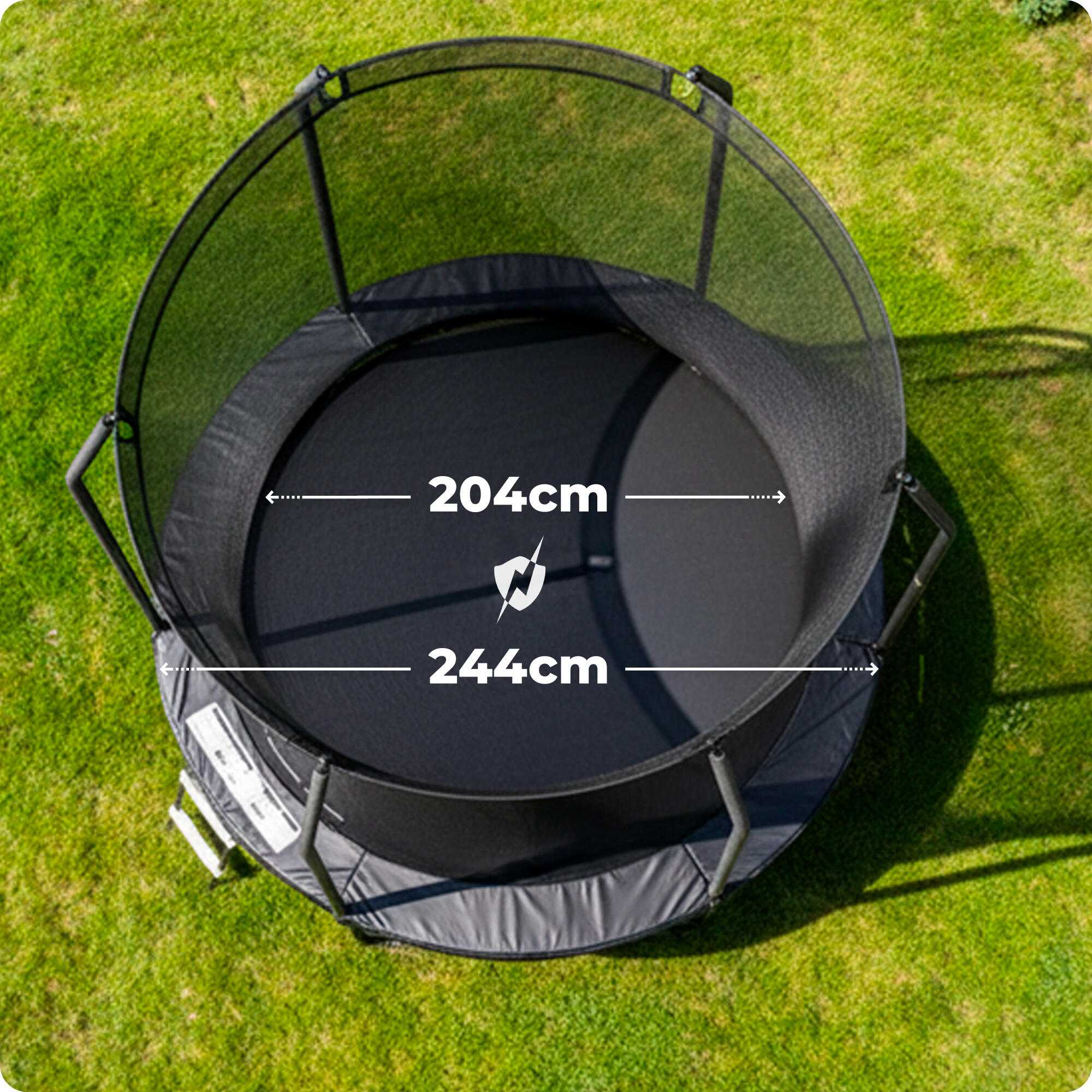 Trampolina ogrodowa dla dzieci z siatką THUNDER INSIDE ELITE 8FT 244CM BLACK 3/8