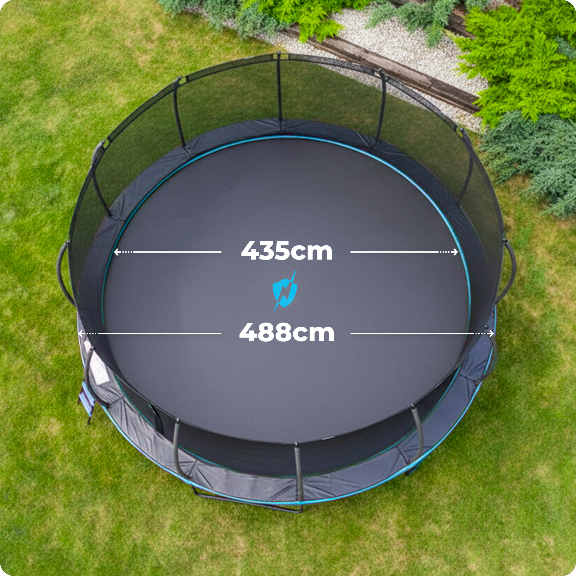 Trampoline de jardin pour enfants THUNDER INSIDE ULTRA 16FT 488CM bleu 3/7