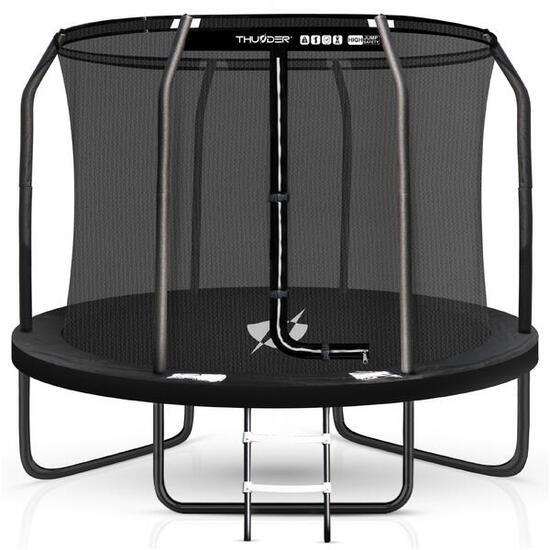 Trampolina ogrodowa dla dzieci z siatką THUNDER INSIDE-ELITE 6FT 183CM BLACK