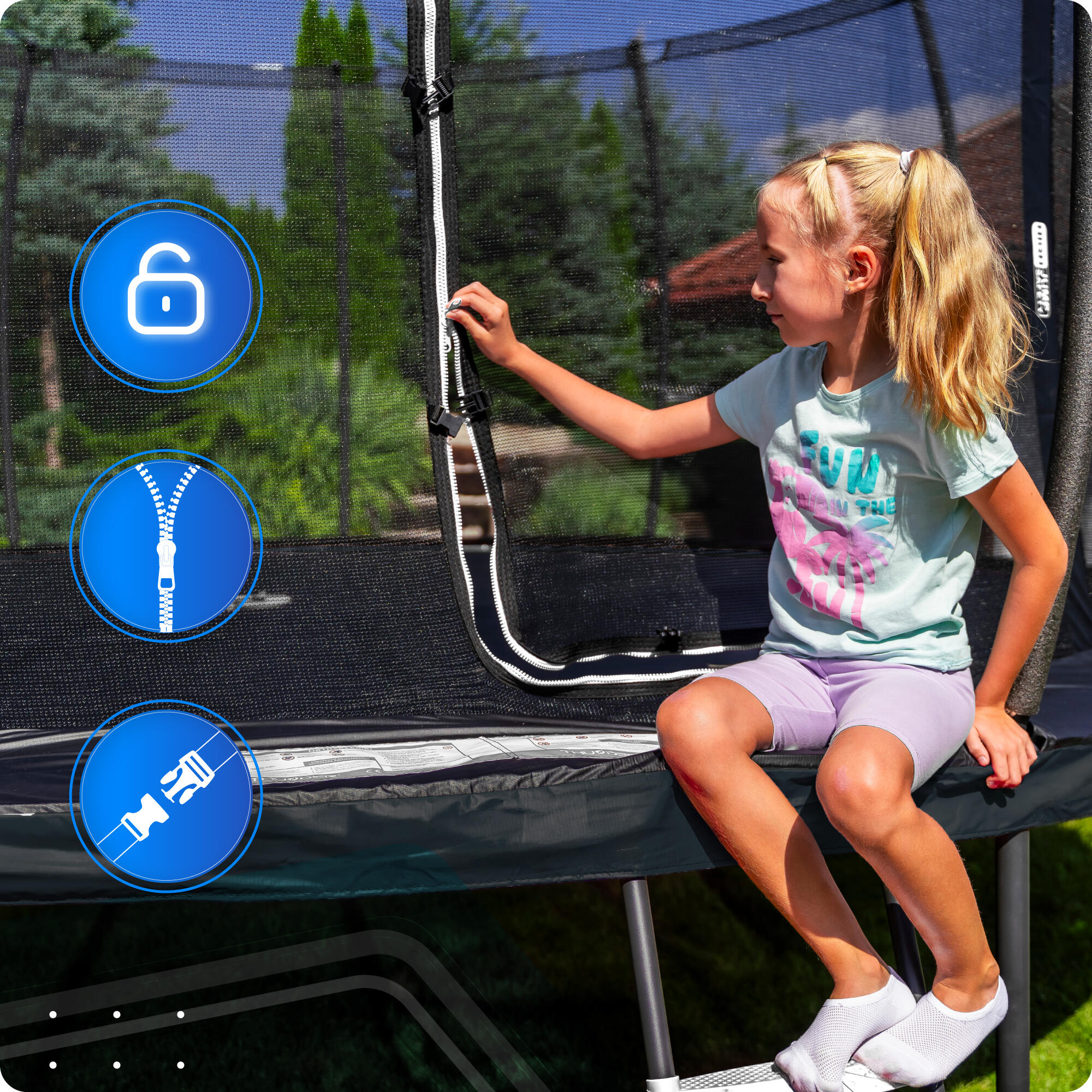 Trampoline de jardin pour enfants THUNDER INSIDE ELITE 14FT 427CM noir 6/7