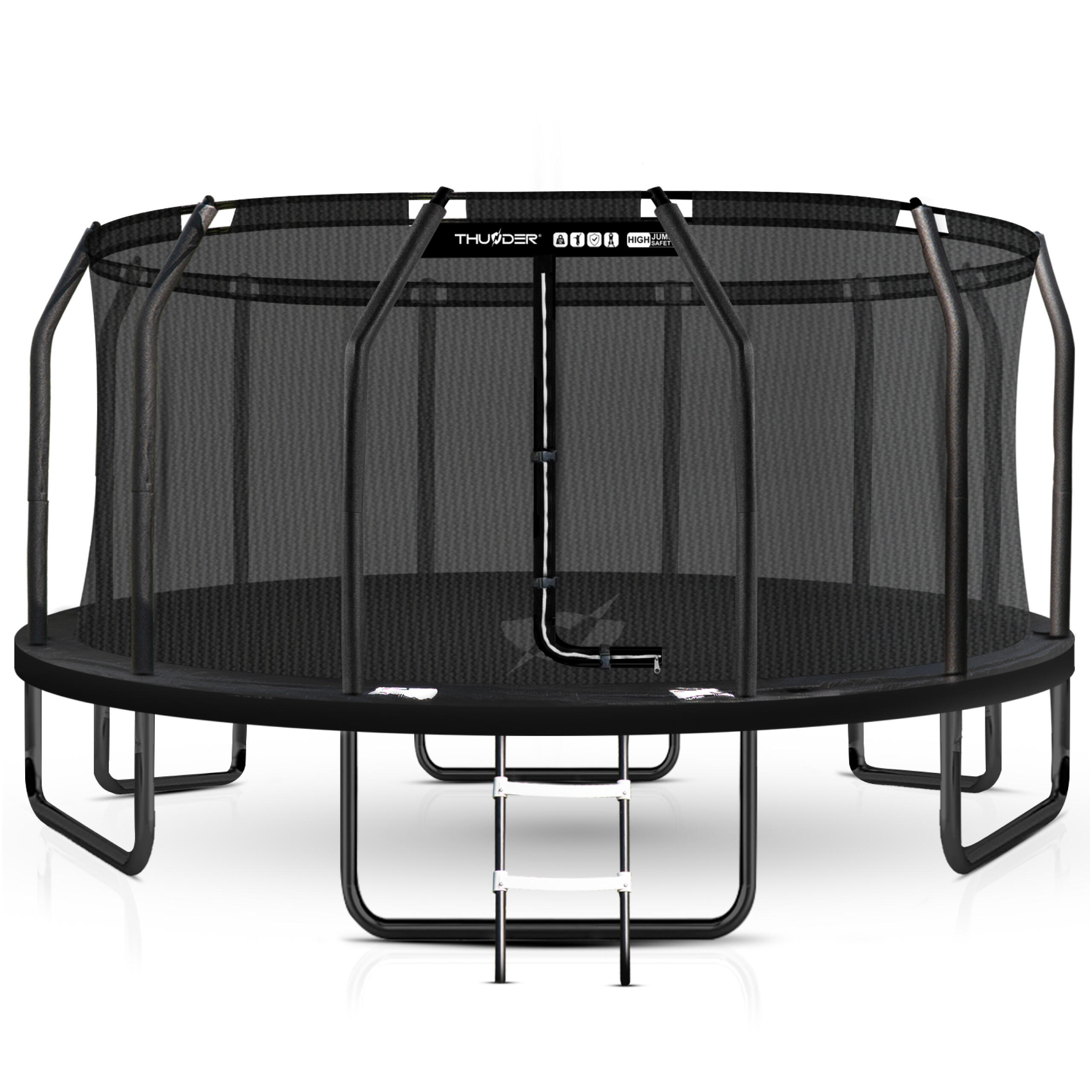 THUNDER Trampolin für Kinder für den Garten THUNDER INSIDE ELITE 16FT 488CM schwarz