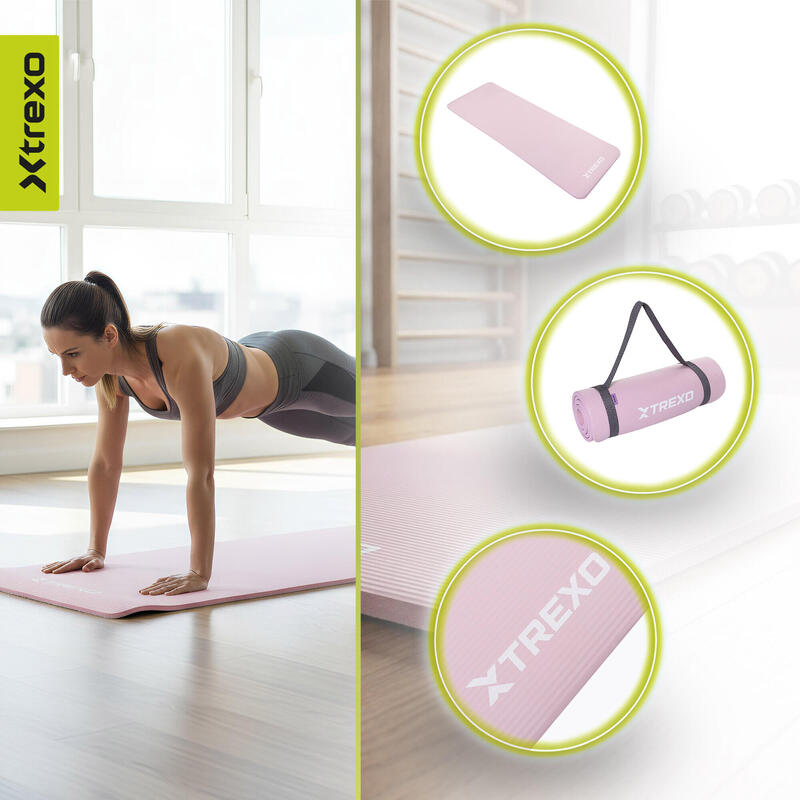 Covoraș de exerciții XTREXO NBR 15 mm cu centură