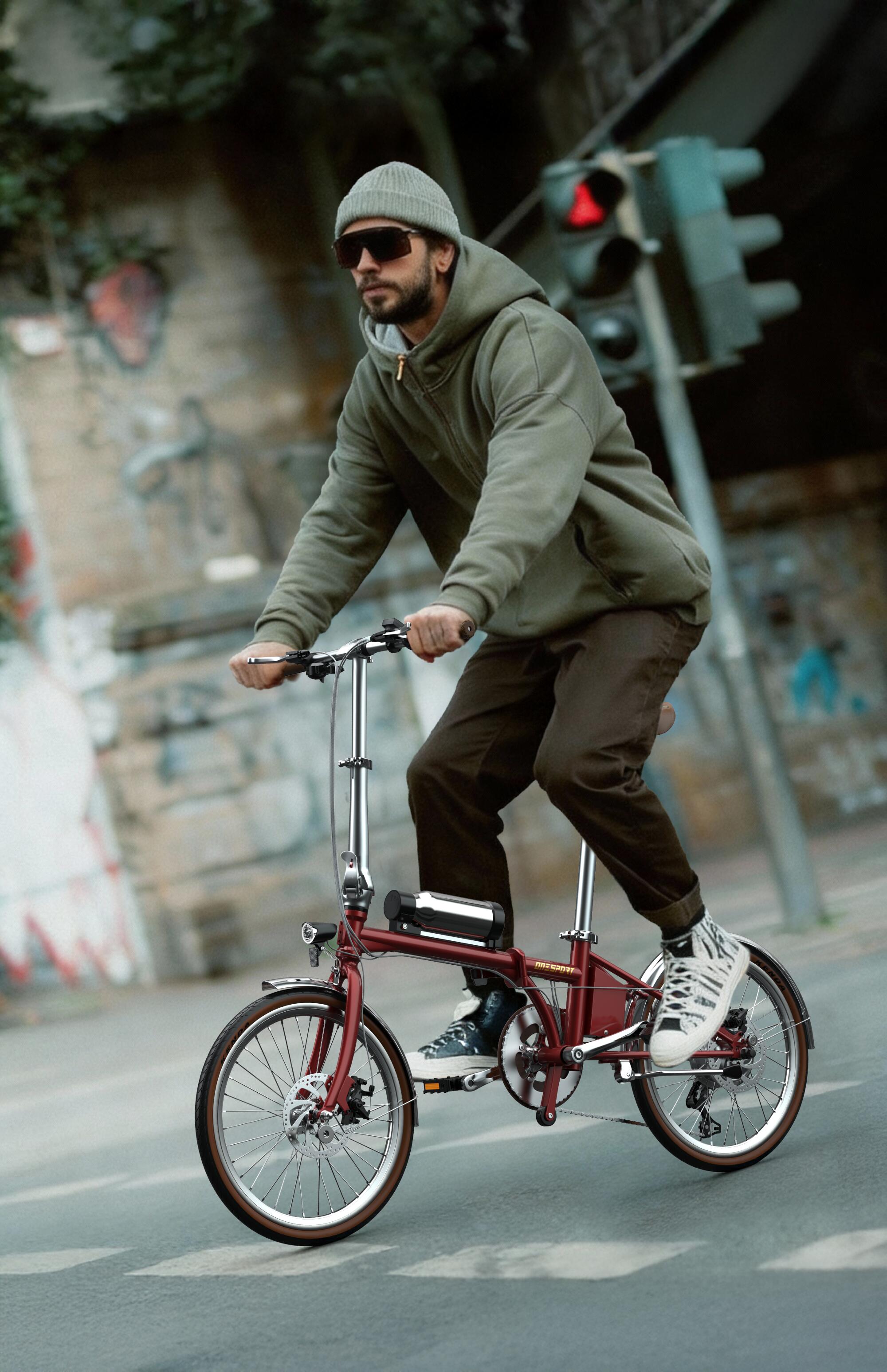 Bicicleta Elétrica Dobrável Onesport OT02 PRO para Adultos, Estilo Retro 4/7