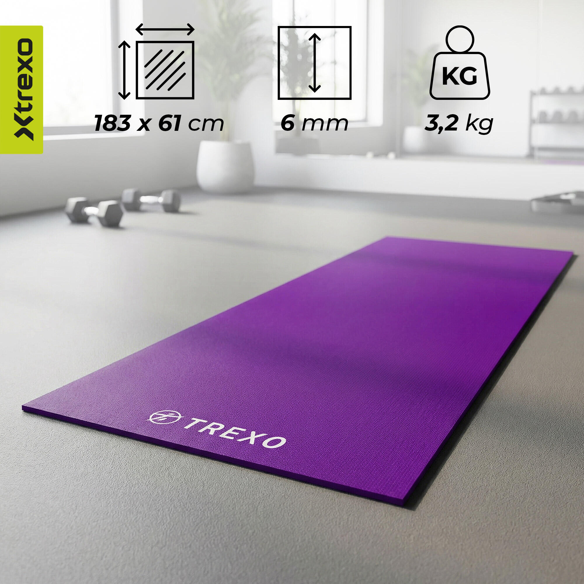 Tapis de yoga XTREXO en PVC 3/7