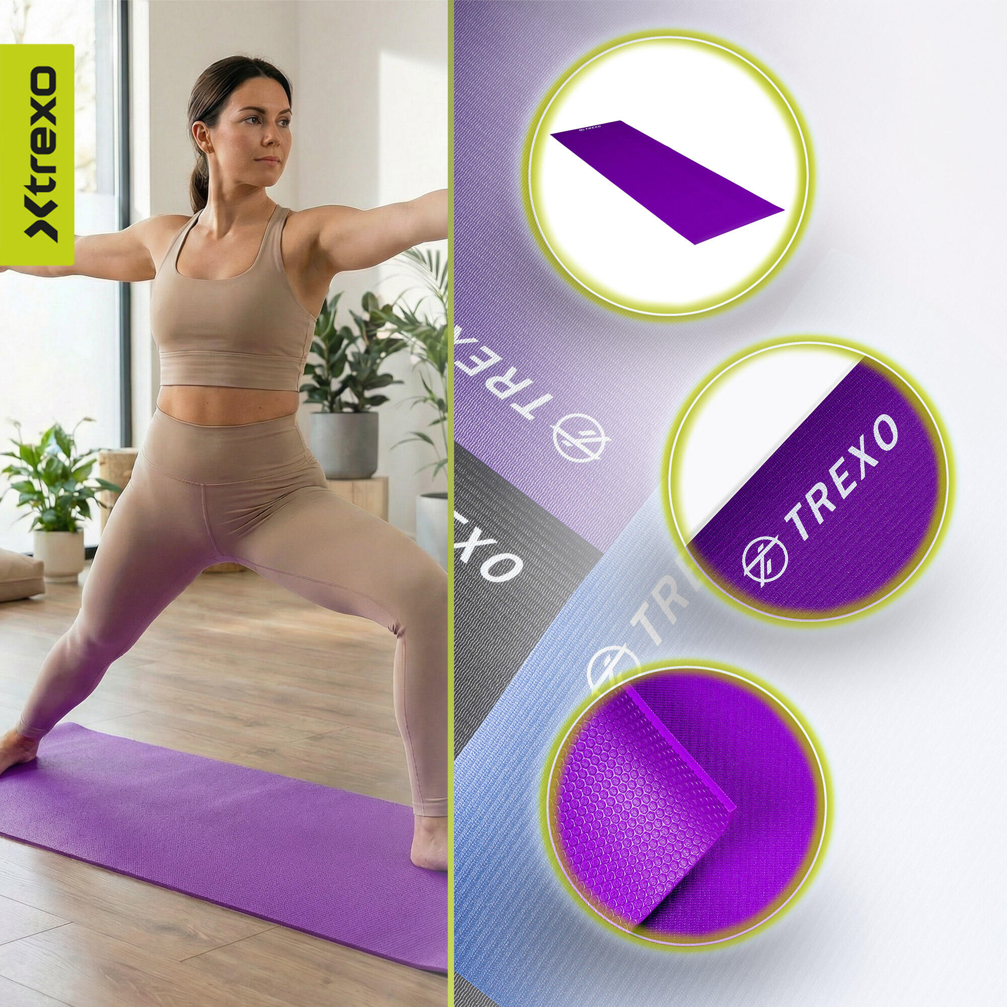 Tapis de yoga XTREXO en PVC 4/7