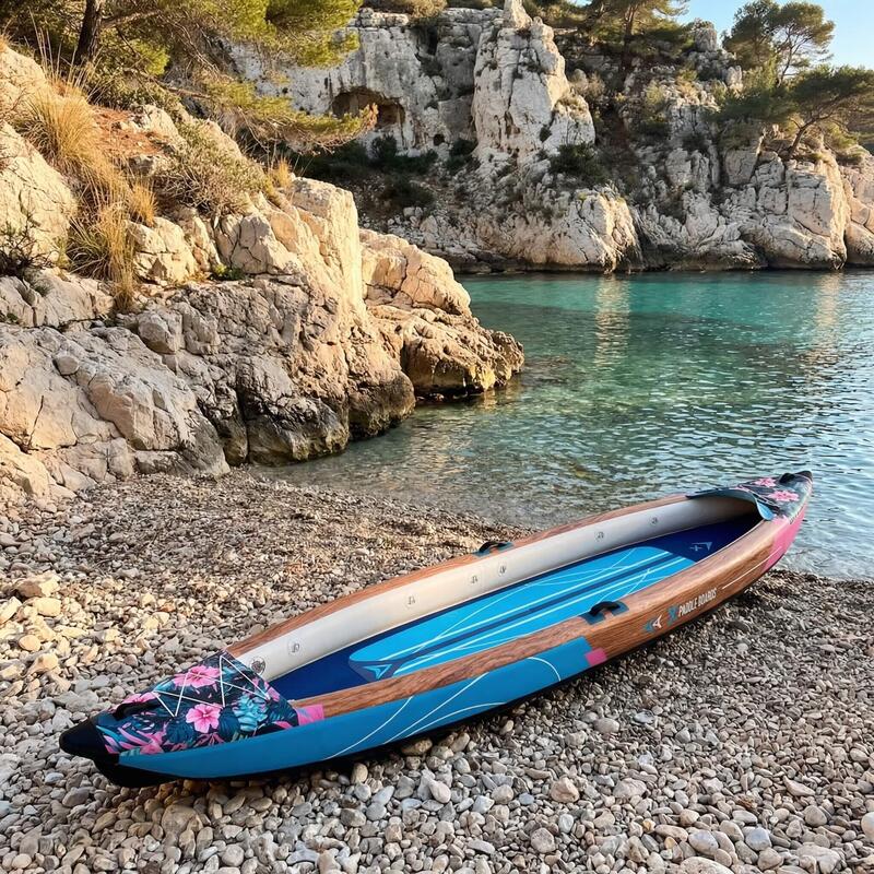 Canoe-kayak gonflabil pentru 3 persoane dropstitch 490 x 85 x 42 cm   K-HAWAII