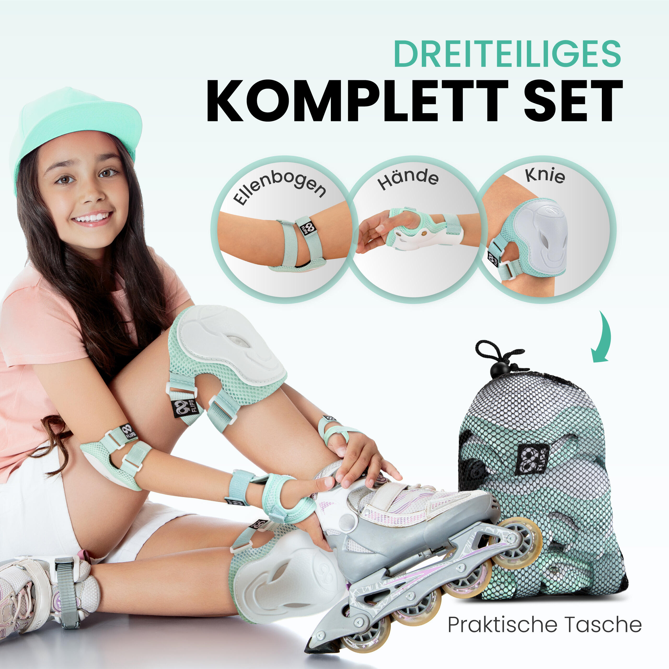 Protection Roller Enfant Coudiere Set de Protection 6pc pour Skate Enfant 4/7