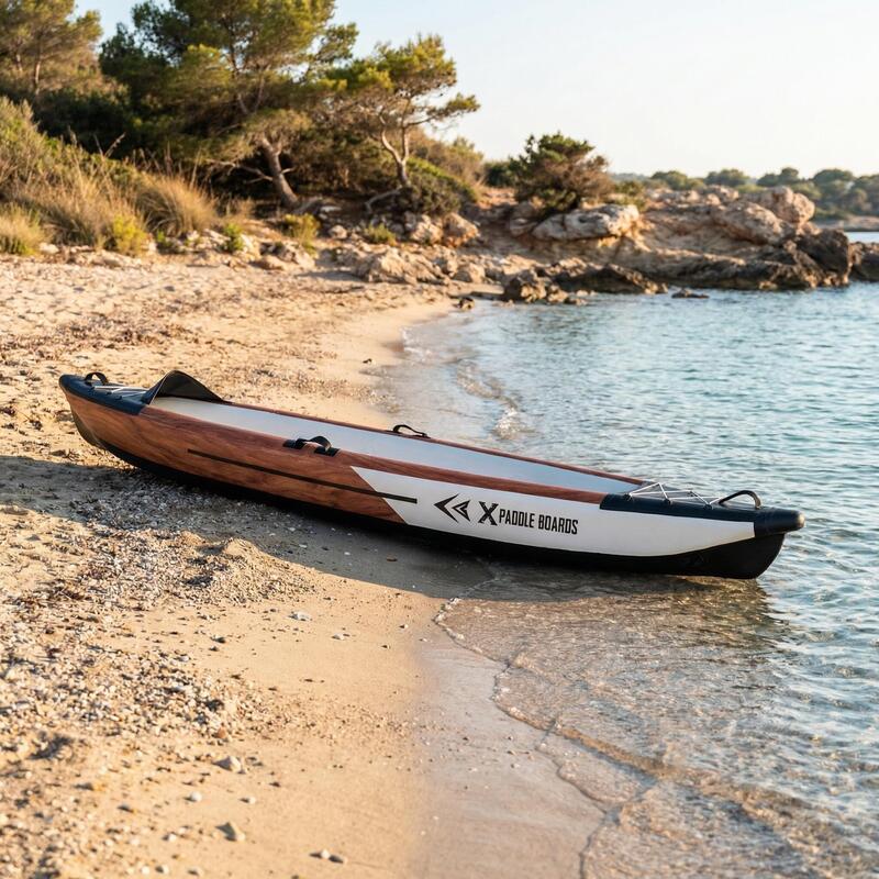 Canoe-kayak gonflabil pentru 3 persoane dropstitch 490 x 85 x 42 cm   K-BLACK