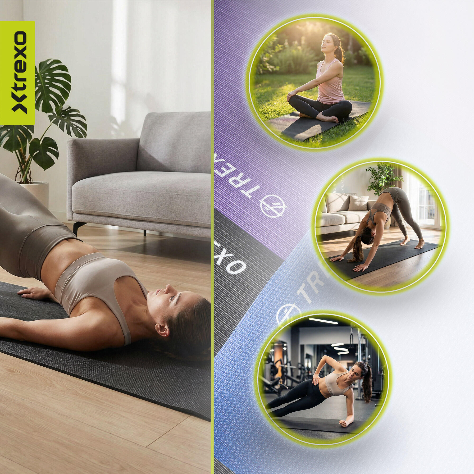 Tapis de yoga XTREXO en PVC 5/7