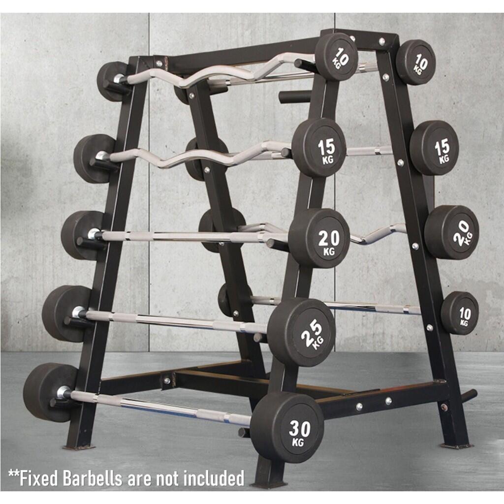 Commercial Grade Fixed Barbell Storage Rack For Straight & Curl Barbell ...