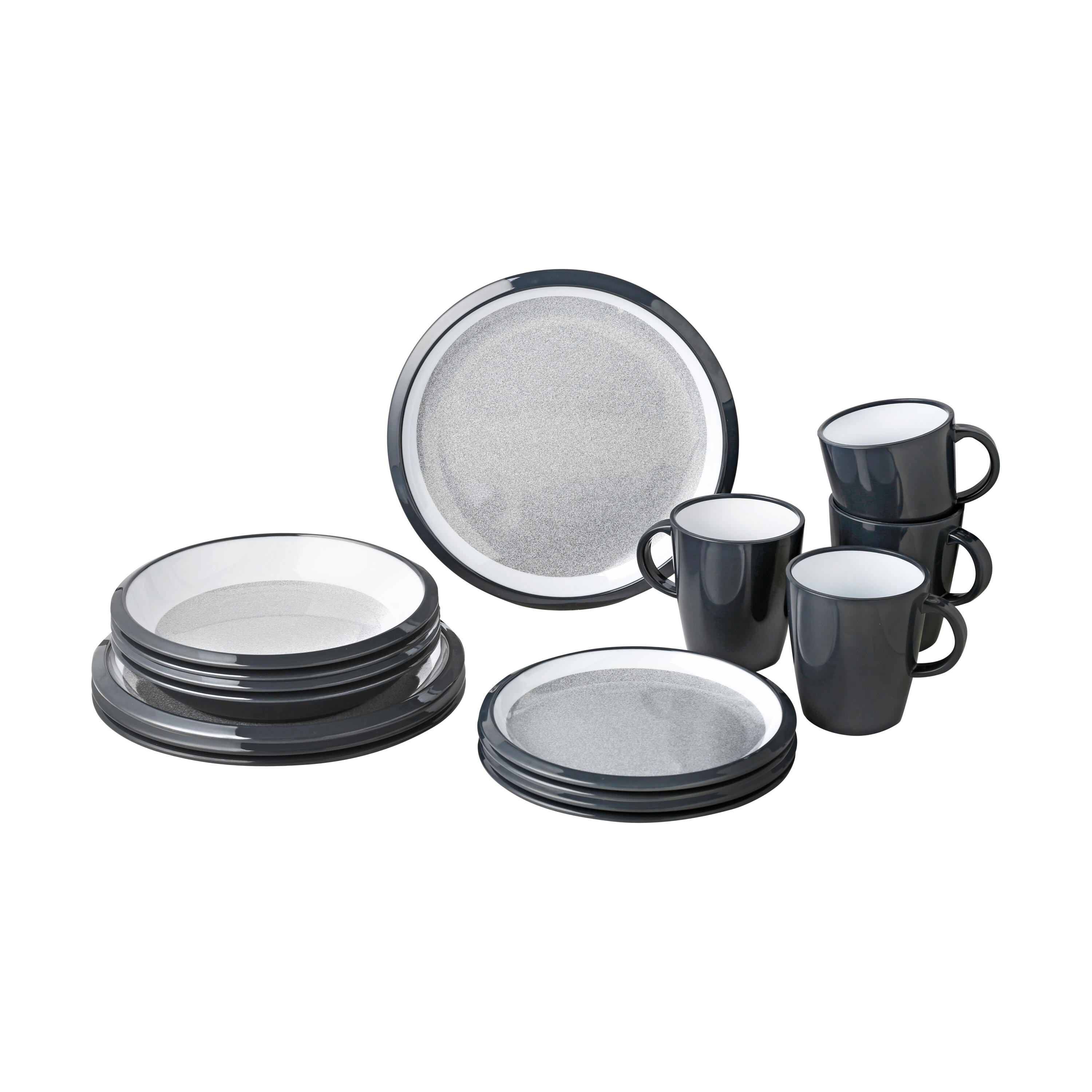 Brunner set de vajilla camping melamina gris 16 piezas 2/7