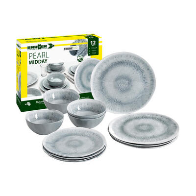 Brunner set melamine servies midday pearl 12-delig