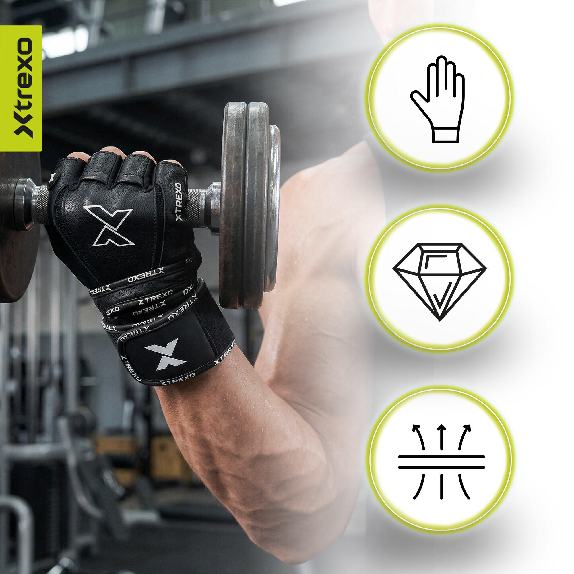 Luvas de ginásio XTREXO GymRat 7/7