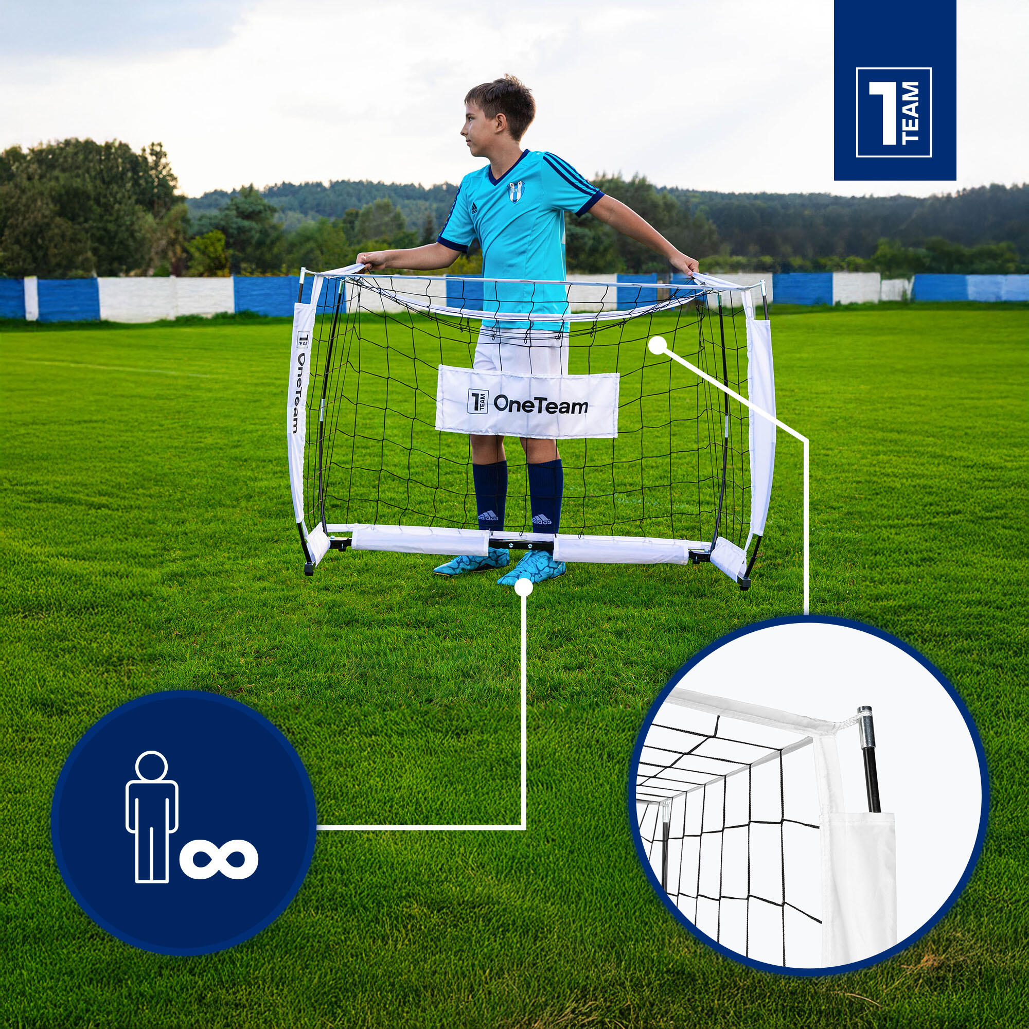 Porta da calcio OneTeam Flex Square 120 x 80 cm 3/7