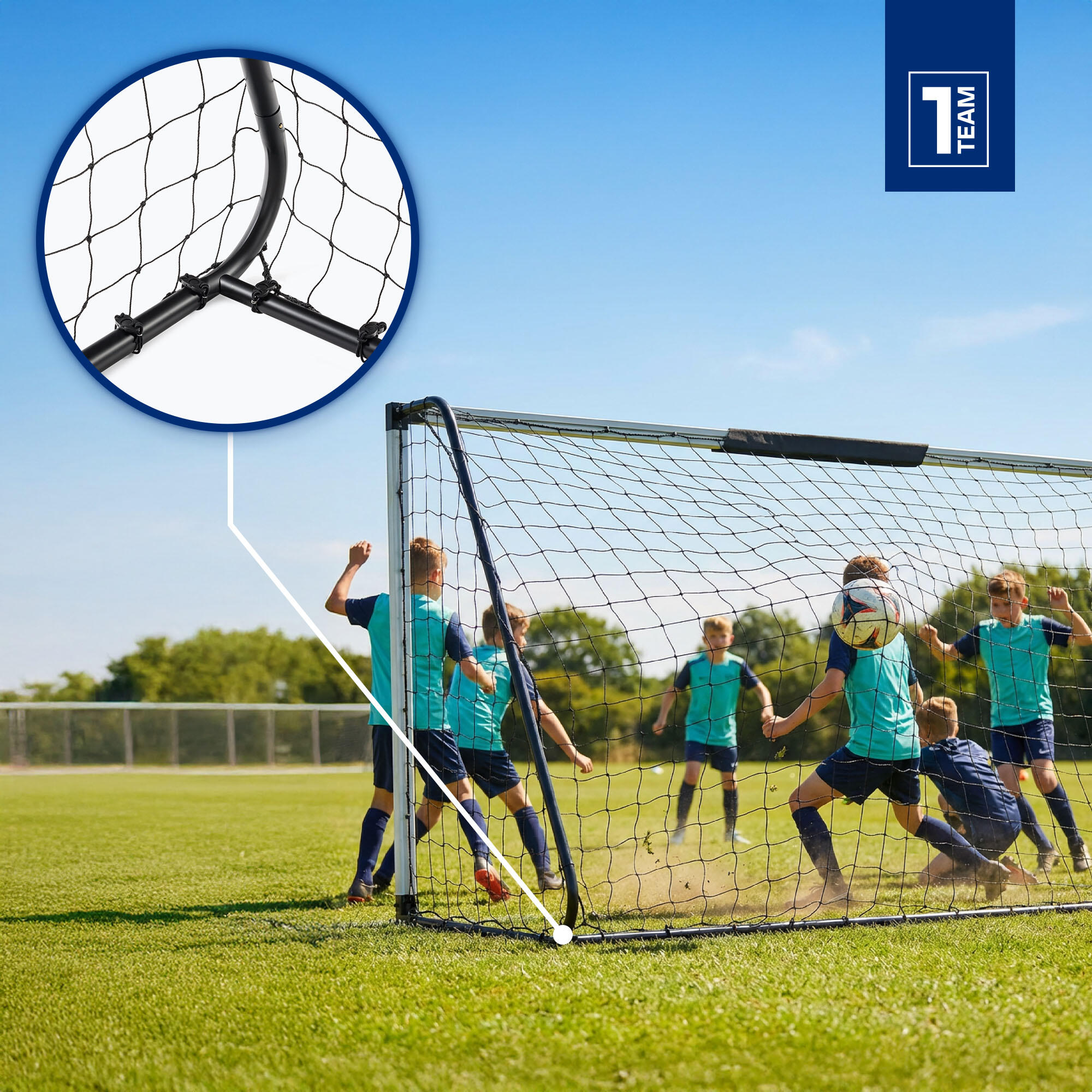 Bramka do piłki nożnej OneTeam One biała OT-SG3016 300 x 160 x 90 cm 4/7