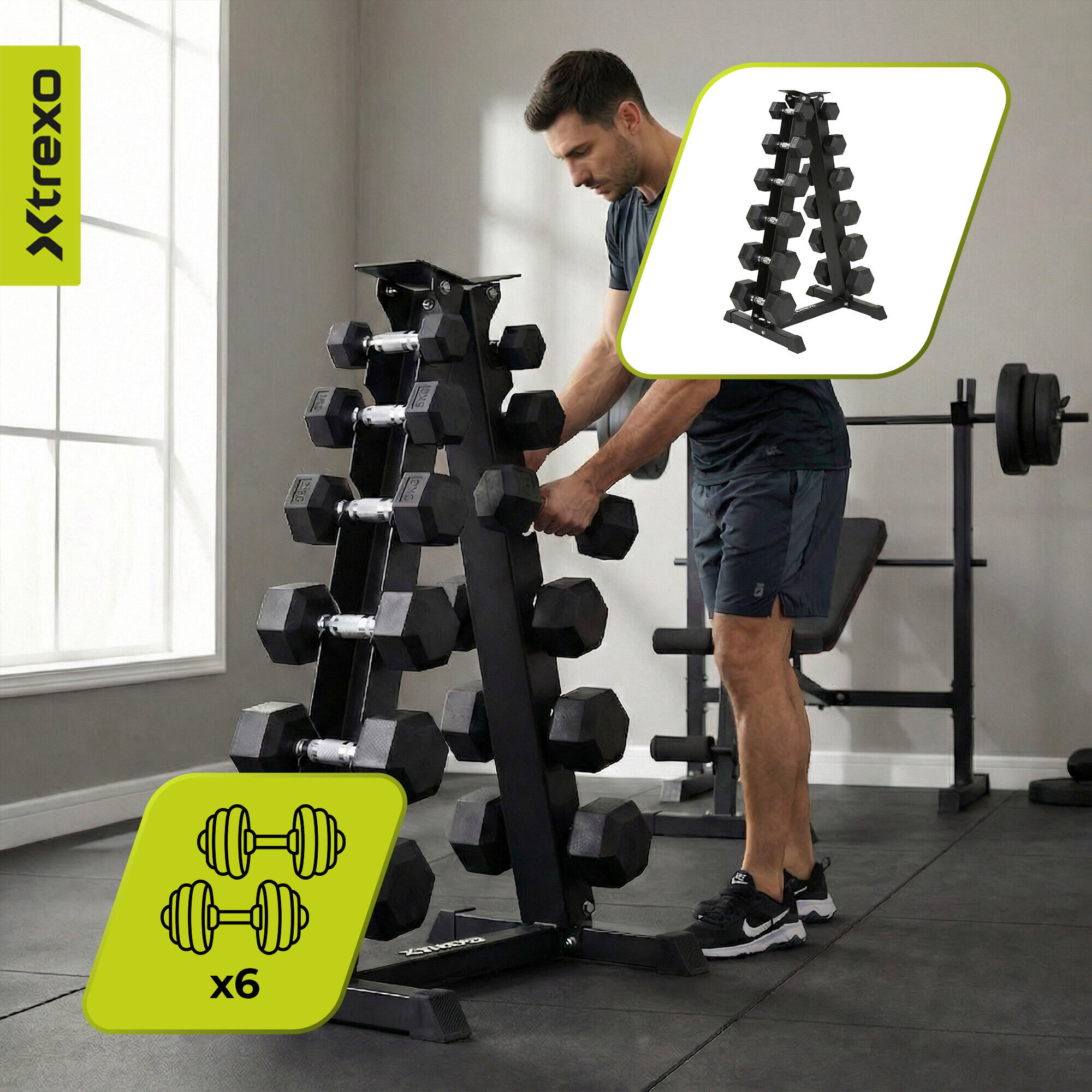Support pour haltères XTREXO 6/7