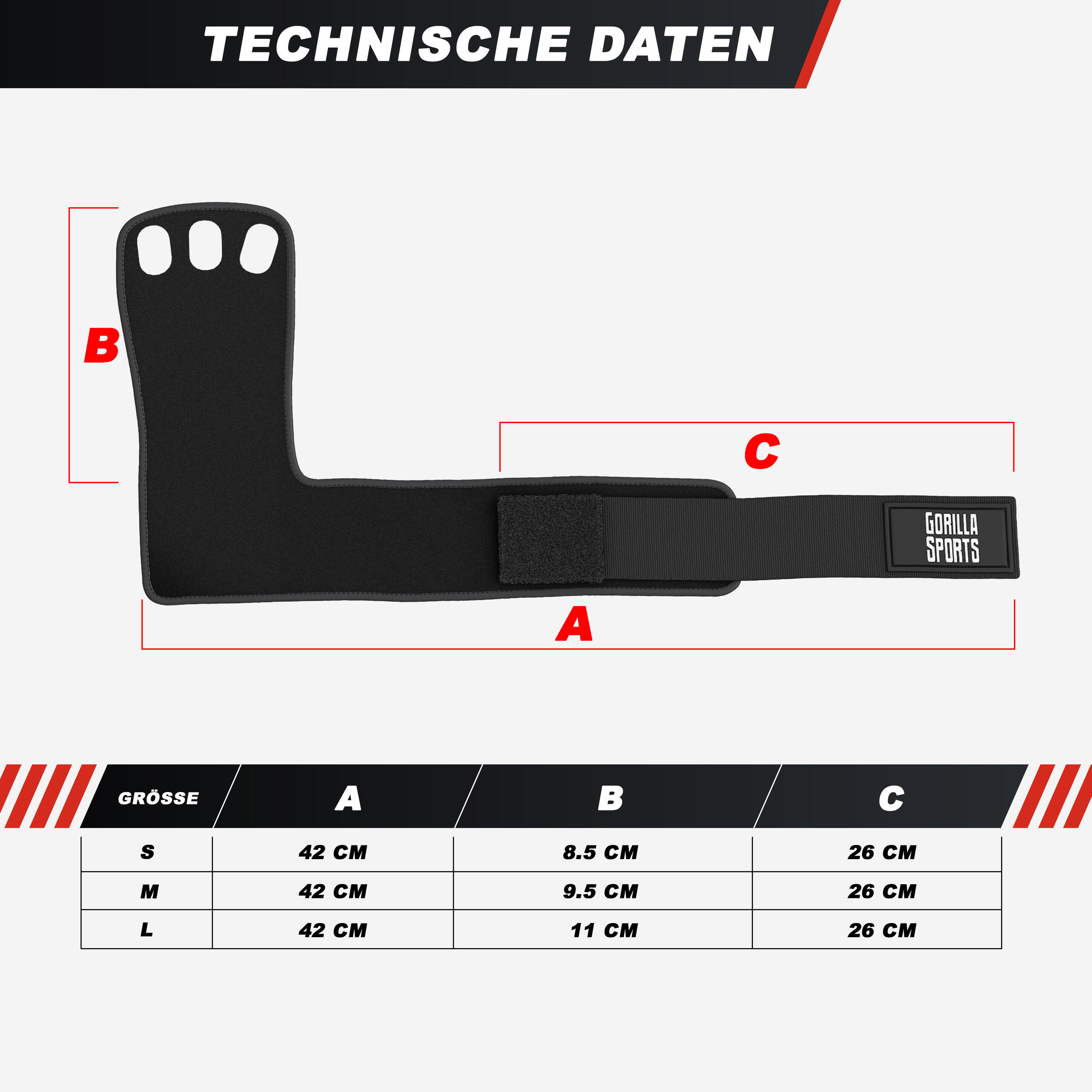 GANT ET STRAPS MANIQUE TROIS DOIGTS | CROSS TRAINING | TAILLE AU CHOIX 2/7