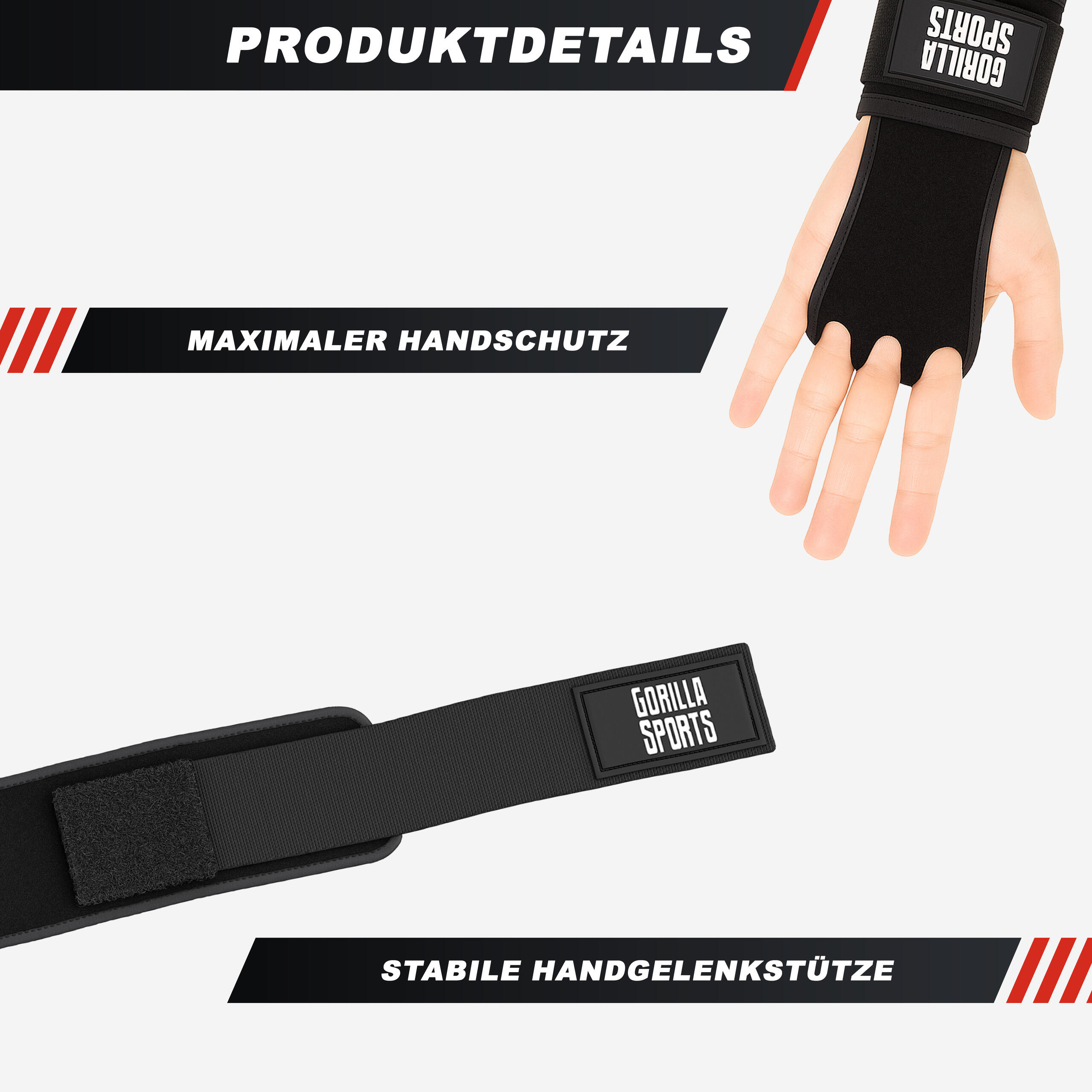 GANT ET STRAPS MANIQUE TROIS DOIGTS | CROSS TRAINING | TAILLE AU CHOIX 4/7
