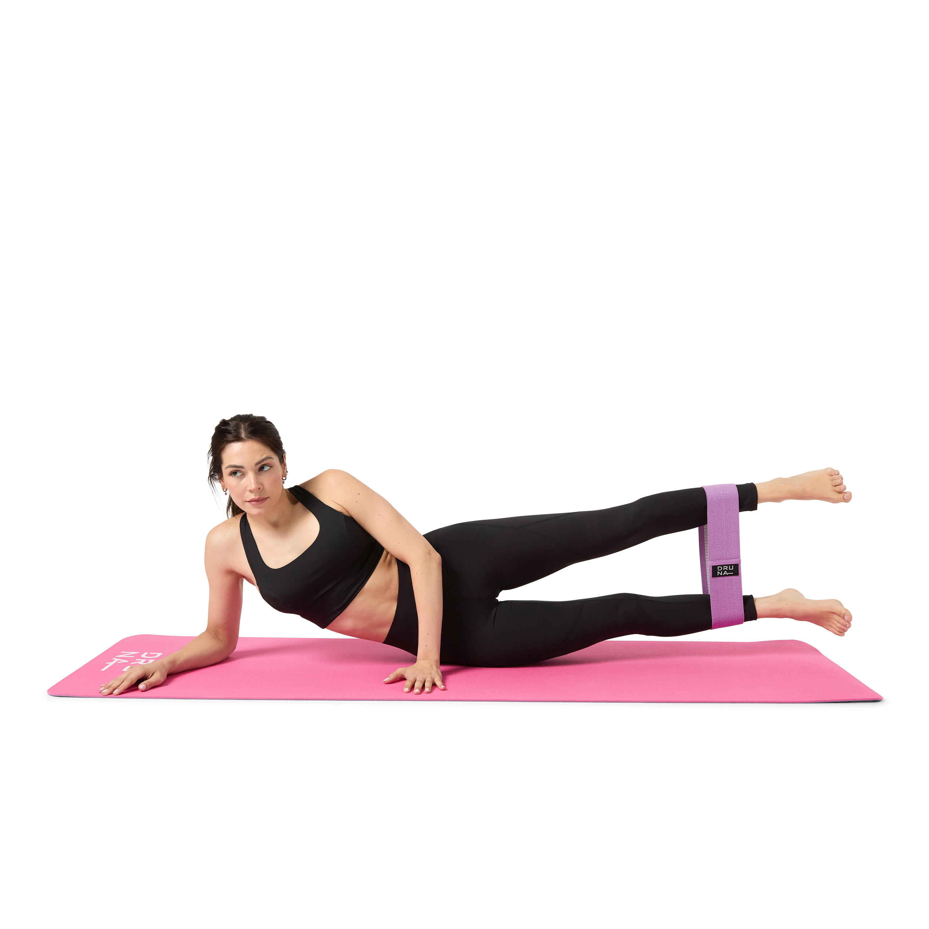 Bandes Élastiques en Tissu 3 Niveaux de Résistance INDIGO Violet-Rose-Vert 4/6