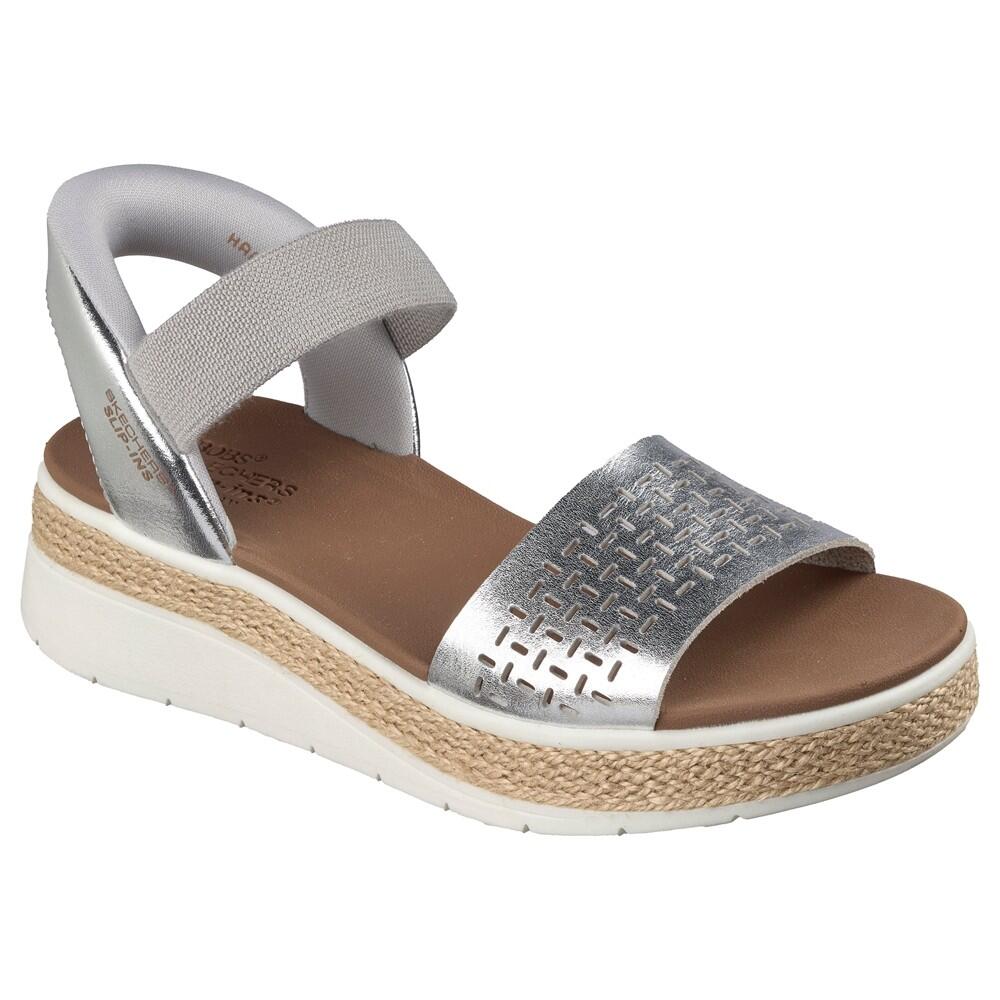 Y Elegante Sandalia Mujer Skechers Slip-ins Bobs Sun Ray Plata 2/7