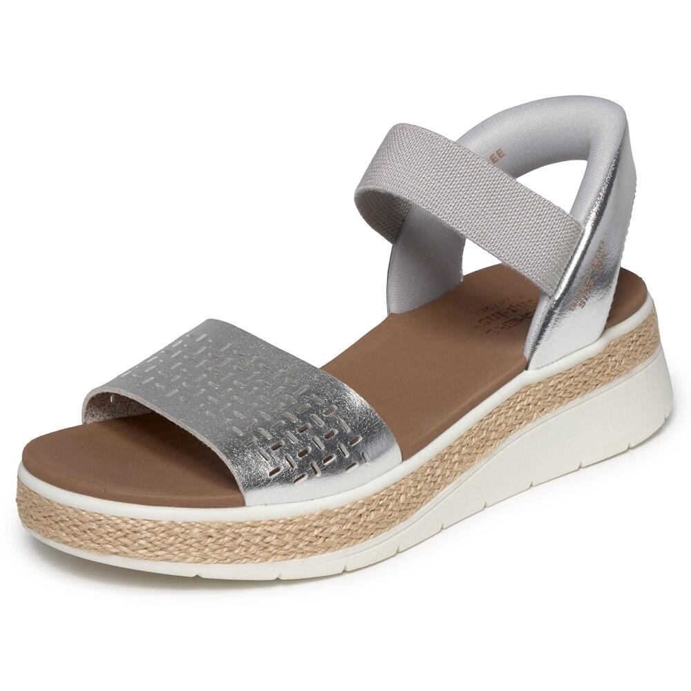 Y Elegante Sandalia Mujer Skechers Slip-ins Bobs Sun Ray Plata 4/7