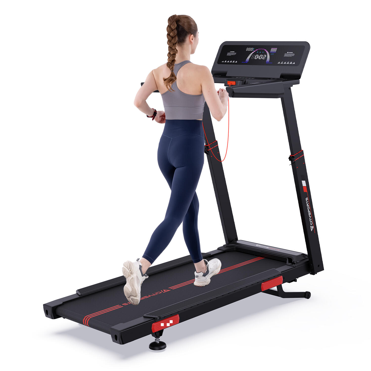 CITYSPORTS Skládací a šikmý běžecký pás s 15 úrovněmi-NB2-3700 W-16,5 km/h-APP