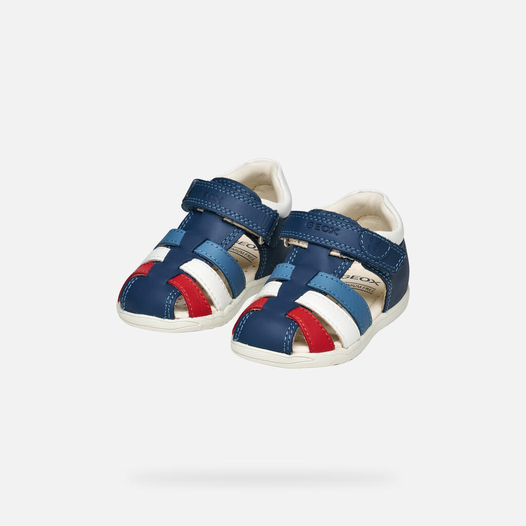 Premiers Pas Bébé Garçon SANDAL MACCHIA BABY BOY Bleu Aviateur/Blanc 3/7