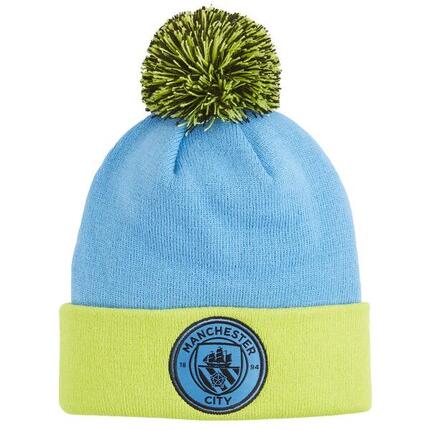 Puma Man City Jr Mcfc Lw Pom Pom Beanie Bleu Chapeau d'hiver pour enfants