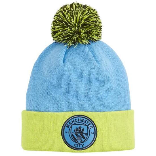 Puma Man City Jr Mcfc Lw Pom Pom Beanie Bleu Chapeau d'hiver pour enfants