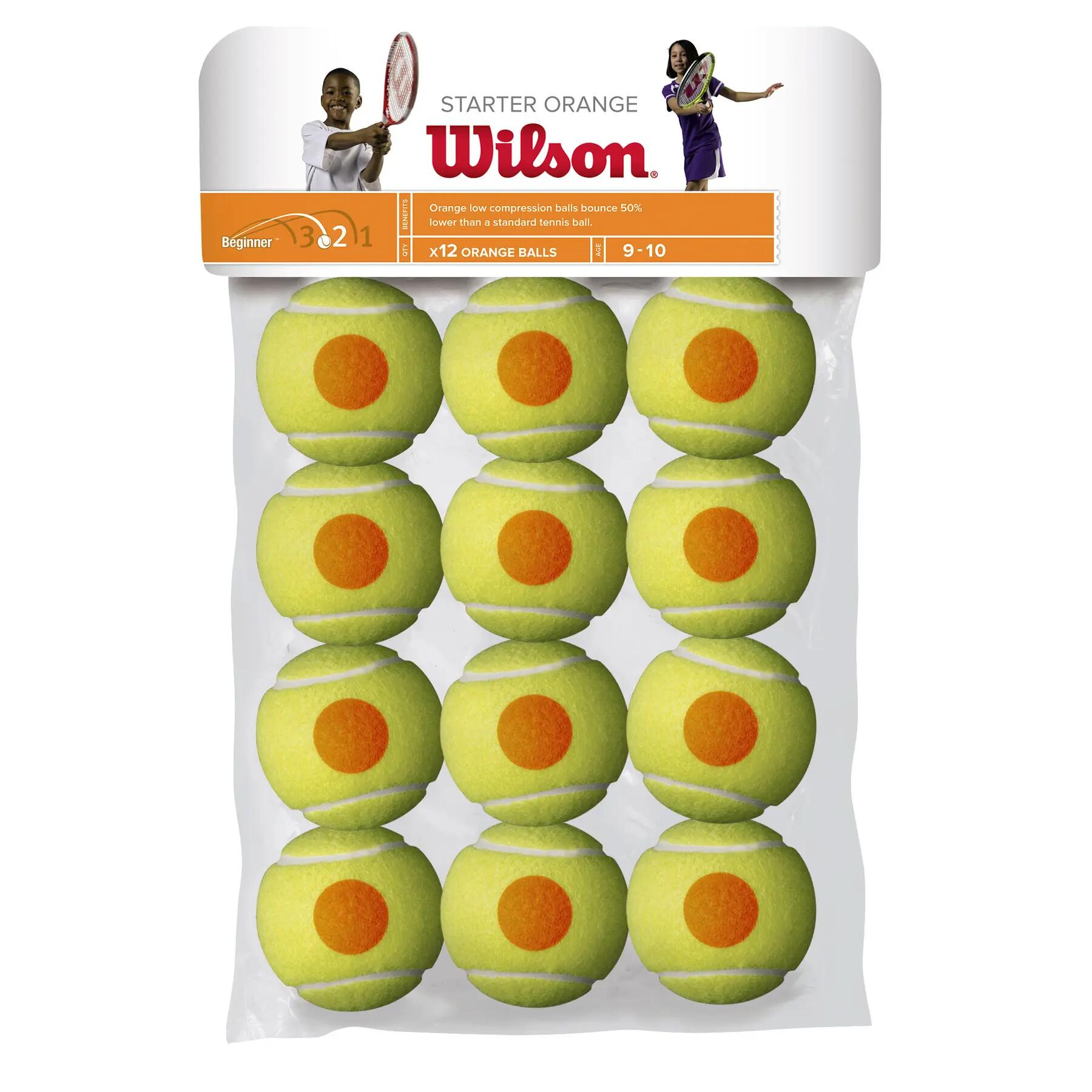 Lot de 12 balles de tennis Wilson Starter Orange