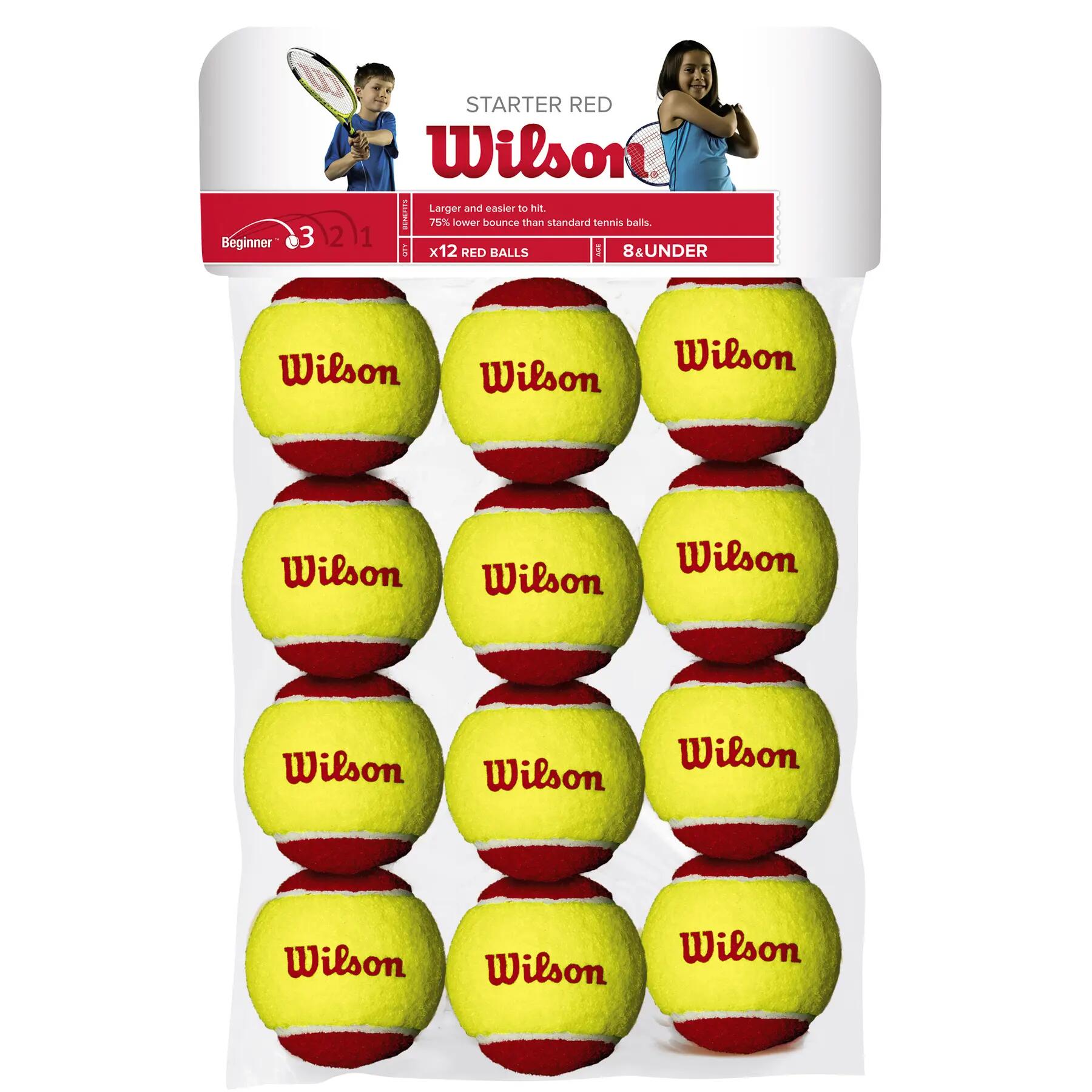 Lot of 12 tennis balls Wilson Starter 2/2