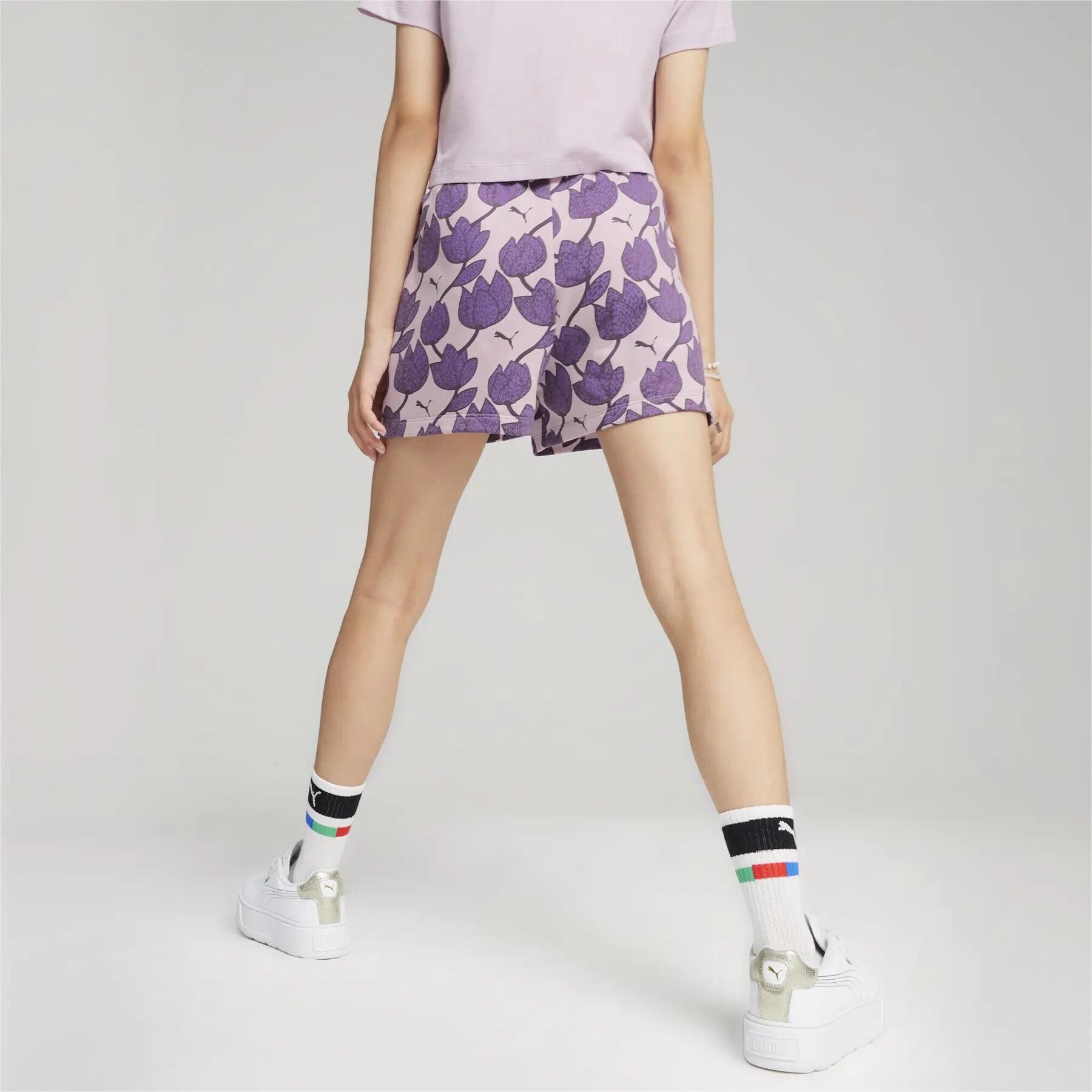 Pantalón corto estampado de niña Puma Ess+ Blossom 4/5