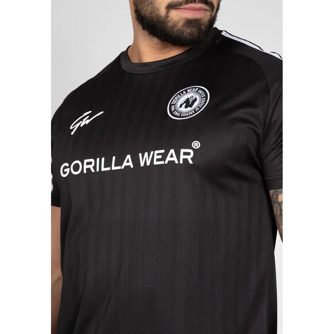 Camiseta Musculación Manga Corta Poliéster Hombre GORILLA WEAR Stratford Negro 7/7