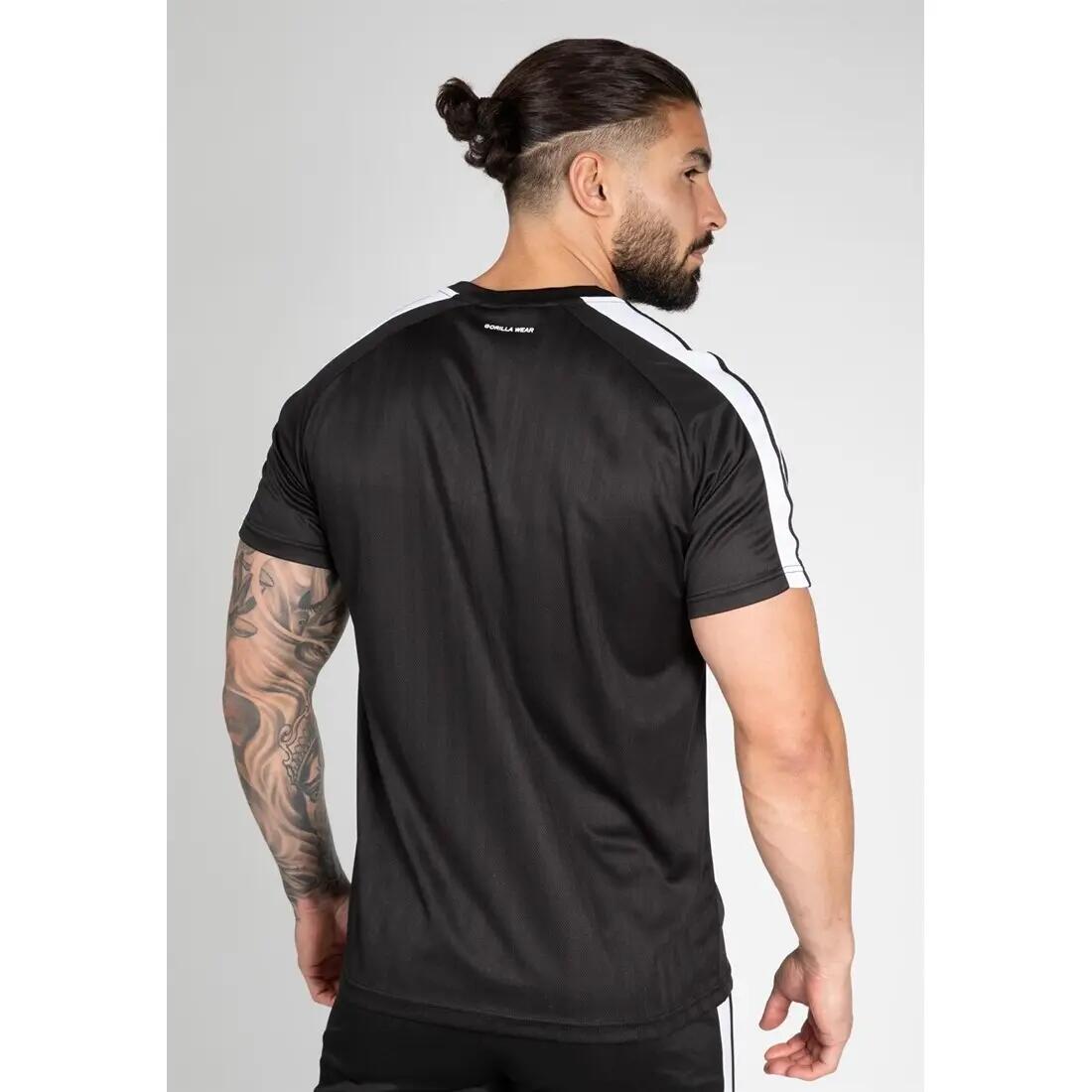 Camiseta Musculación Manga Corta Poliéster Hombre GORILLA WEAR Stratford Negro 6/7