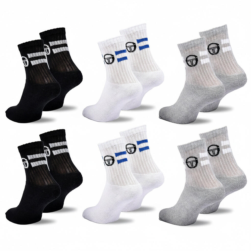 Sergio Tacchini Pack de Chaussettes enfant Tennis Crew Lot de 6 Paires 3/7
