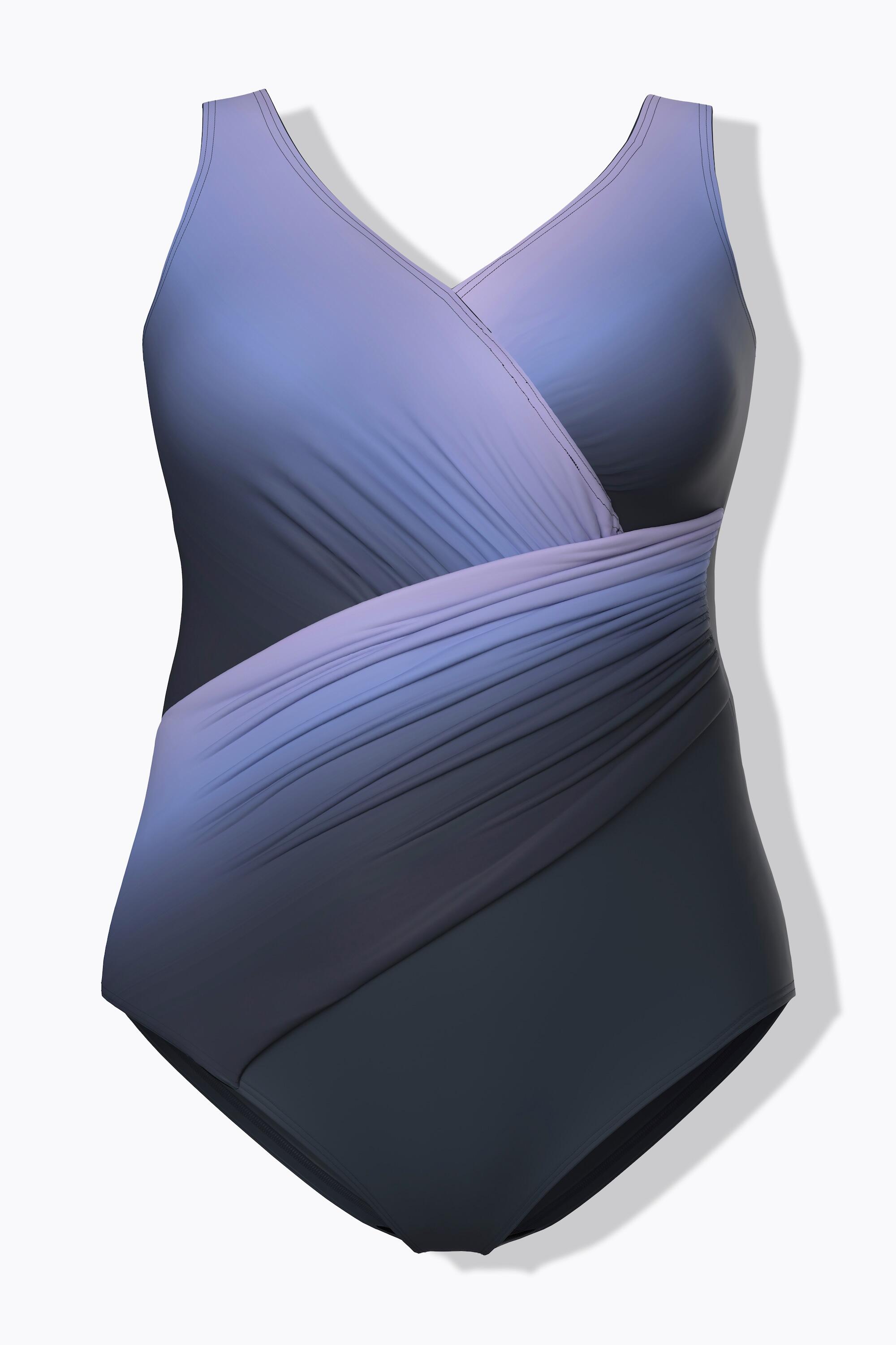 Femme Maillot de bain avec dégradé de couleurs drapé et bonnets souples 6/13