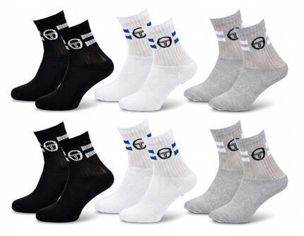 Sergio Tacchini Pack de Chaussettes enfant Tennis Crew Lot de 6 Paires