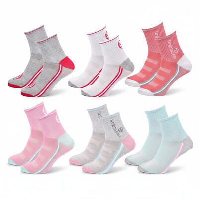 Sergio Tacchini Confezione di calzini corti da bambina Quarter Confezione da 6