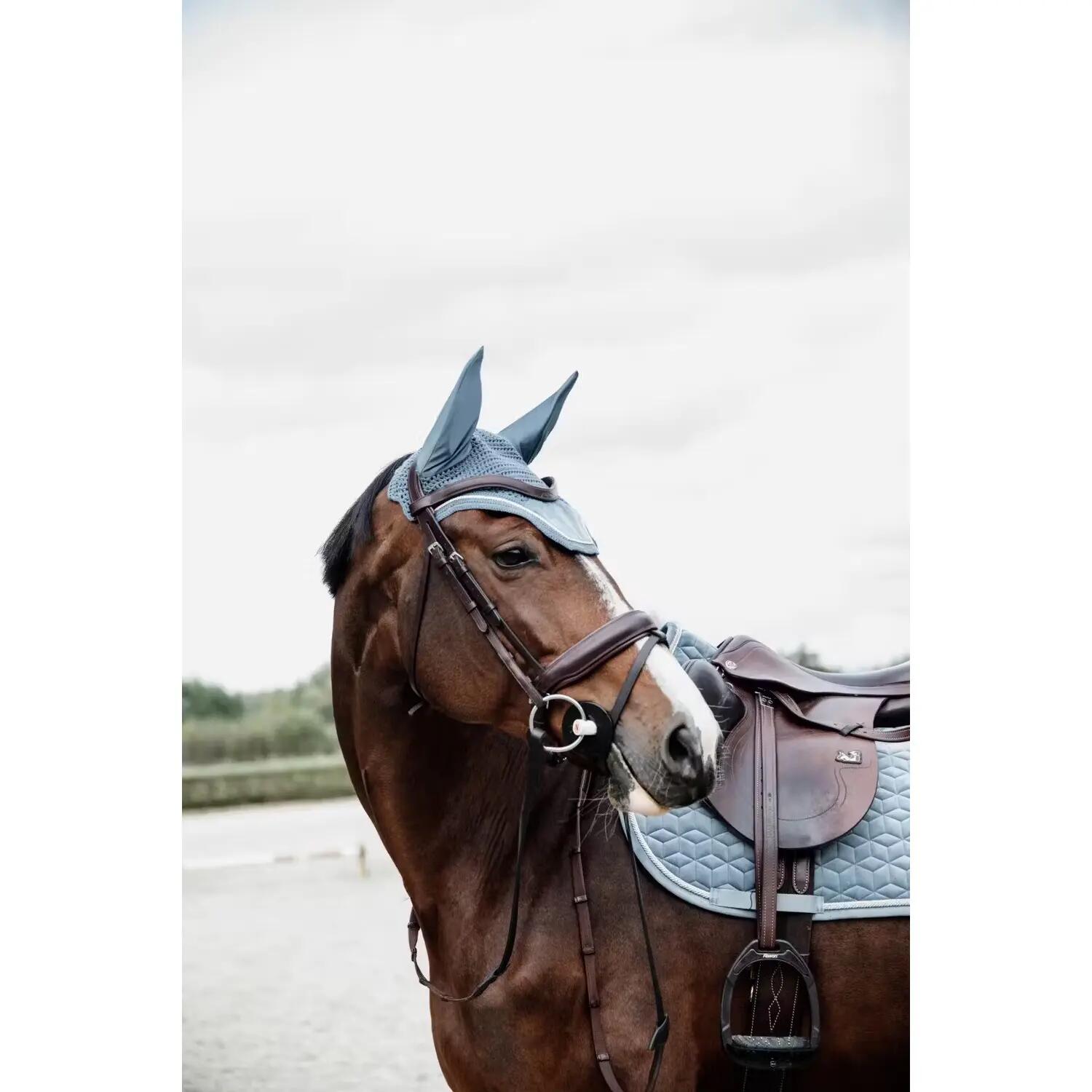 Cappuccio anti-insetti per cavallo in velluto insonorizzato Kentucky Horsewear W 3/3