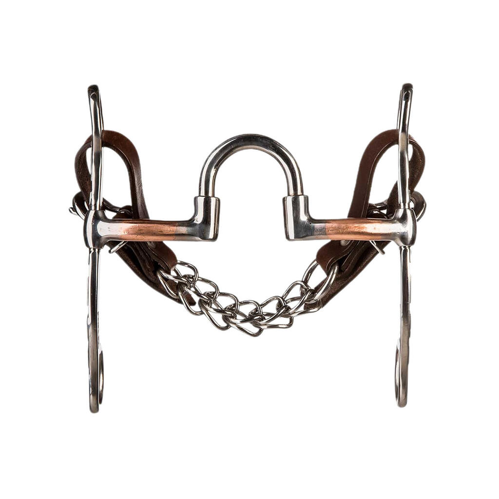 Correctional bf copper bar bit with short decorated arms 10mm