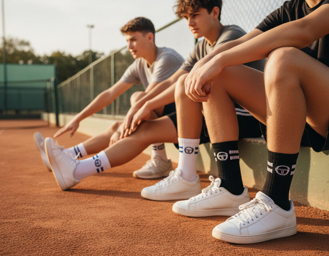 Sergio Tacchini Pack de Chaussettes enfant Tennis Crew Lot de 6 Paires 6/7
