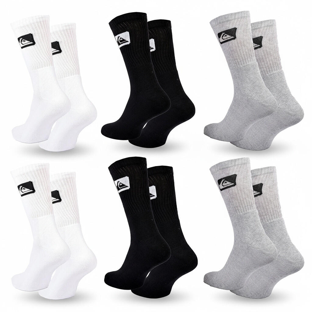 Quiksilver Confezione di calzini da uomo Crew Set da 6 paia Sport Cushioned 5/7