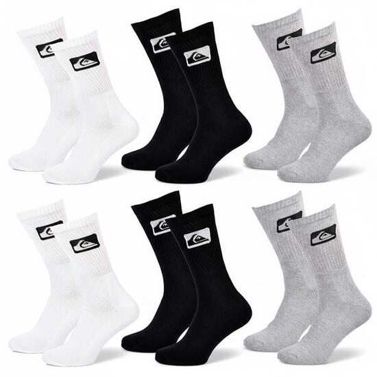 Quiksilver Pack de Chaussettes Homme Crew Lot 6 Paires Sport Cushioned