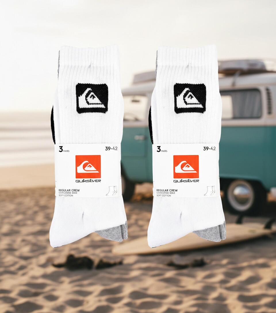 Quiksilver Confezione di calzini da uomo Crew Set da 6 paia Sport Cushioned 4/7