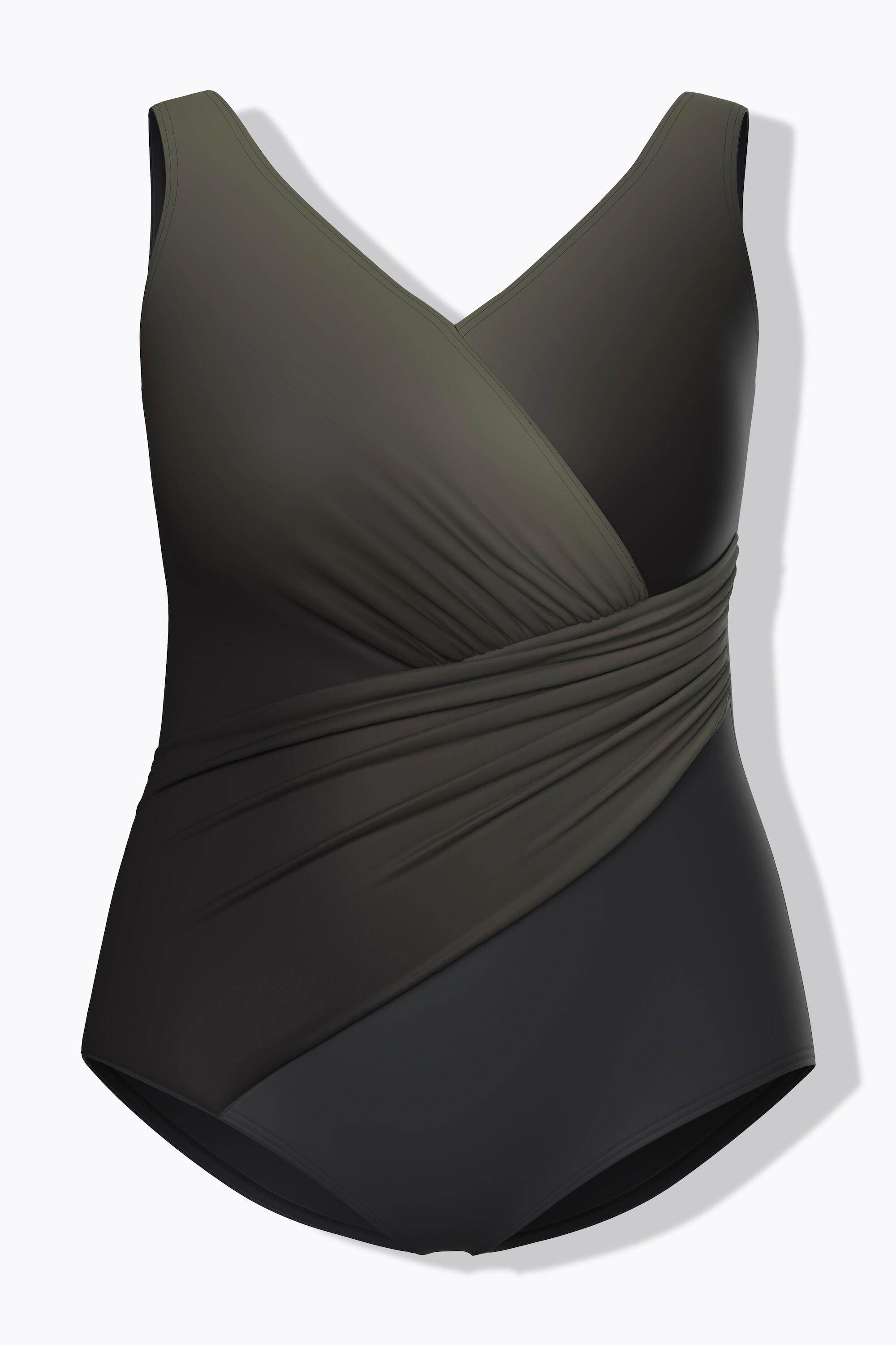 Femme Maillot de bain à dégradé de couleurs drapé et bonnets souples 6/7