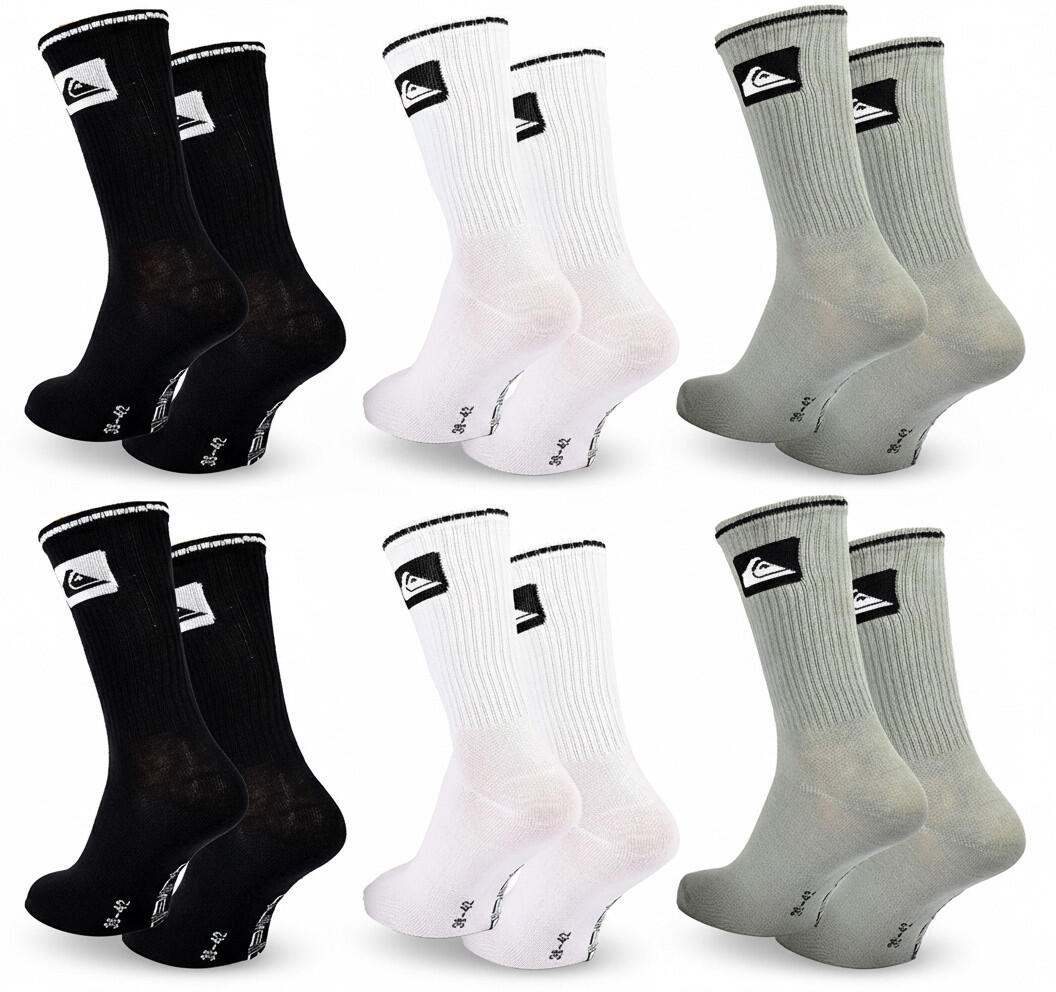 Quiksilver Confezione di calzini da uomo Crew Set da 6 paia Regular Lifestyle 4/7
