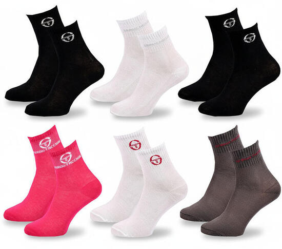 Sergio Tacchini Pack Chaussettes courtes Fille Quarter Lot de 6