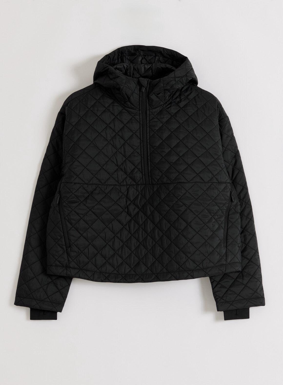 Anorak Mujer Acolchado Corto Repelente al Agua Reciclado 1/2 Cremallera Negro 6/6