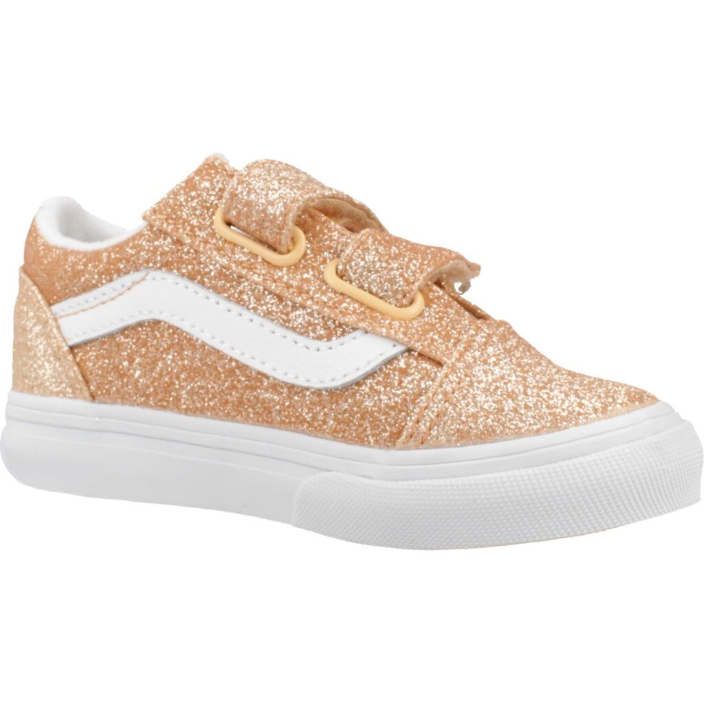 Buty VANS OLD SKOOL V GLITTER Pomarańczowy 5/5